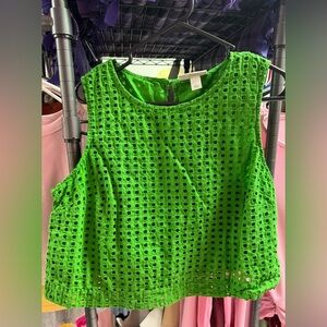 kate spade Bright Green Eyelet Tank Top